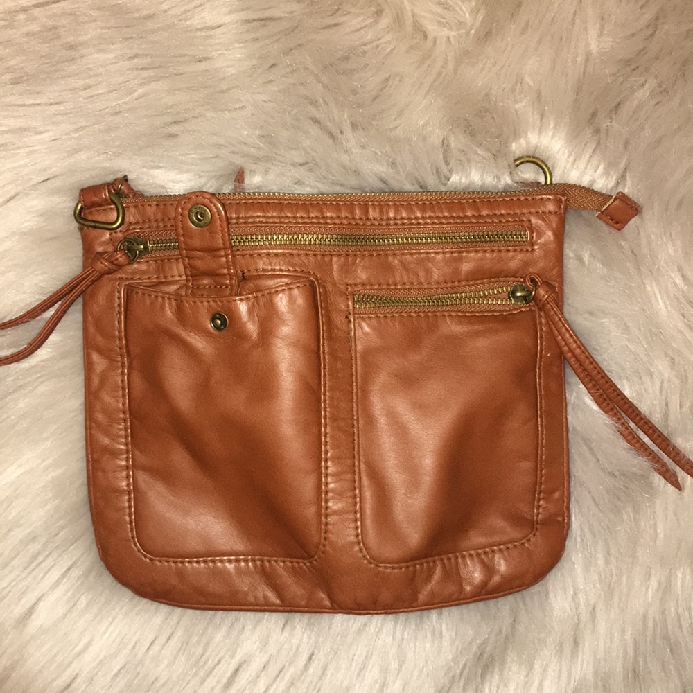Brown clutch bag
